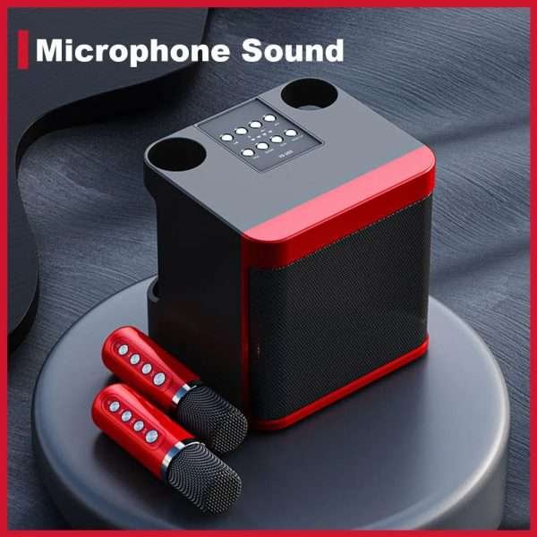 100W YS-203 Portable Karaoke Dual Microphone Wireless Speaker for Home Party Singing Equipment Stereo Bass Subwoofer Mixing Set