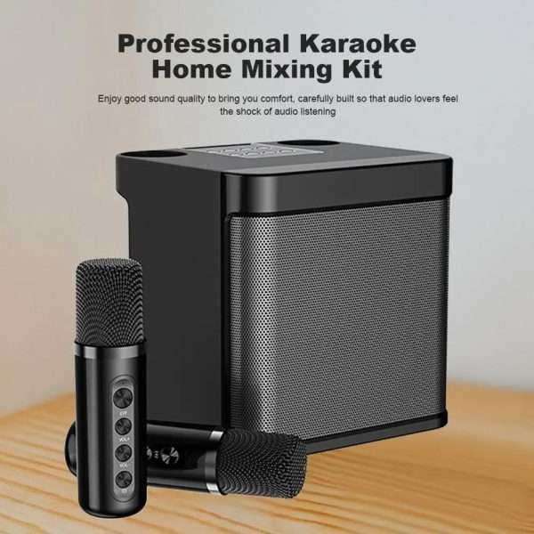 100W YS-203 Portable Karaoke Dual Microphone Wireless Speaker for Home Party Singing Equipment Stereo Bass Subwoofer Mixing Set - Image 3