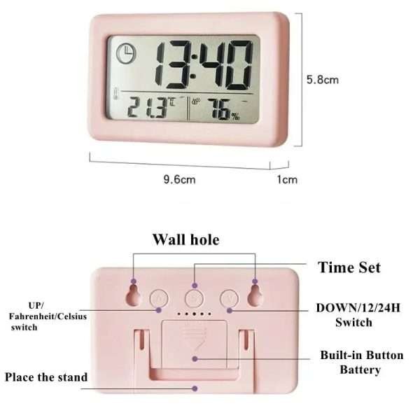 12/24H Clock Battery Powered Electronic LED Clock Bedroom - Image 4