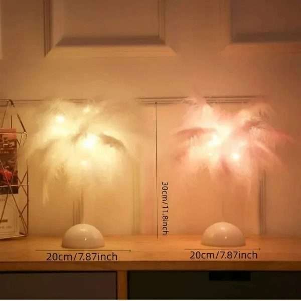 1PC Feather Table Lamp Table Indoor Decorative Light Room Night Lighting Romantic Gift Birthday  Lights