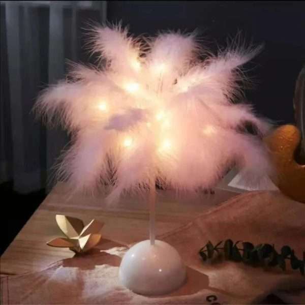 1PC Feather Table Lamp Table Indoor Decorative Light Room Night Lighting Romantic Gift Birthday  Lights - Image 5