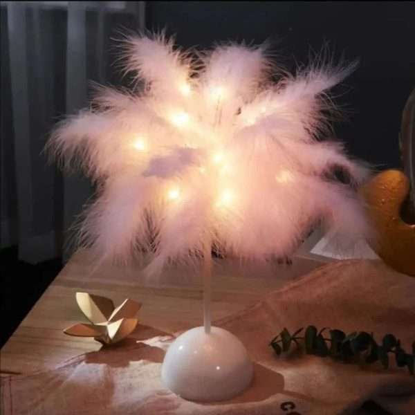 1PC Feather Table Lamp Table Indoor Decorative Light Room Night Lighting Romantic Gift Birthday  Lights - Image 8