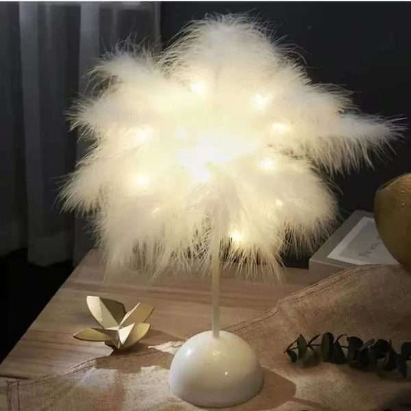 1PC Feather Table Lamp Table Indoor Decorative Light Room Night Lighting Romantic Gift Birthday  Lights - Image 2