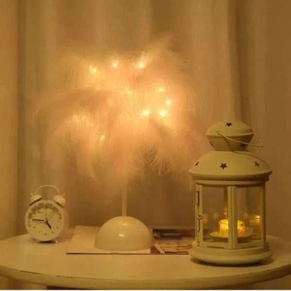 1PC Feather Table Lamp Table Indoor Decorative Light Room Night Lighting Romantic Gift Birthday  Lights - Image 4