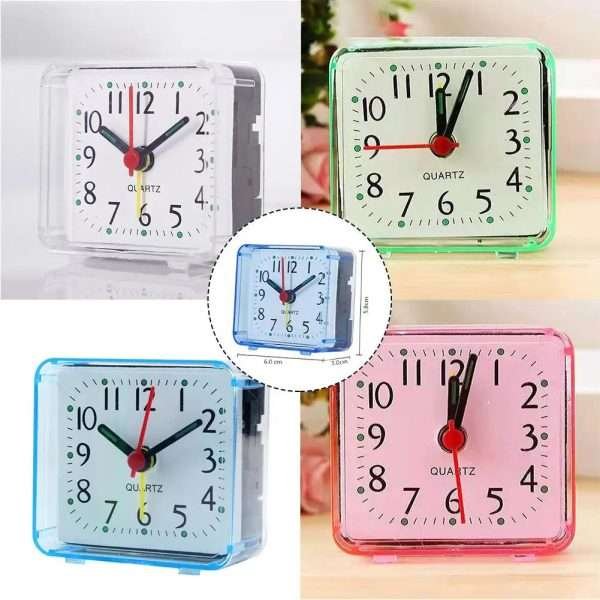 1pc Square Crystal Alarm Clock Candy Colored Student Bedroom Bedside Small Alarm Clock With Beeping Sound Electronic Clock Backl