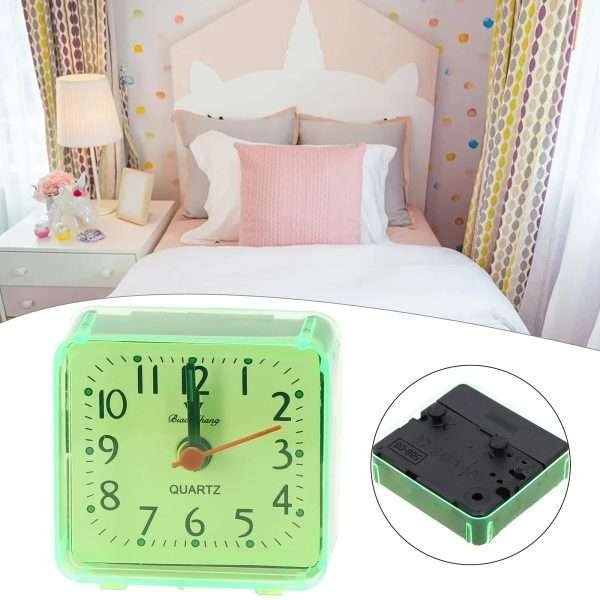 1pc Square Crystal Alarm Clock Candy Colored Student Bedroom Bedside Small Alarm Clock With Beeping Sound Electronic Clock Backl - Image 4