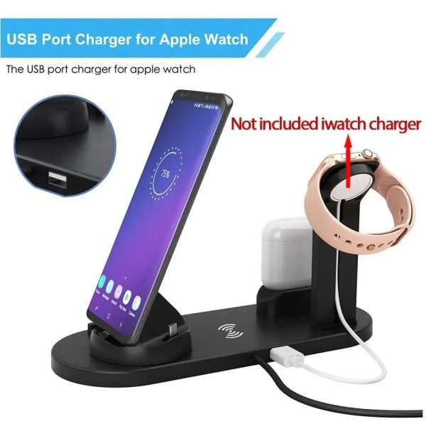 40W Fast Wireless Charger Stand For iPhone 15 14 13 X 8 Apple Watch 7 in 1 Foldable Charging Dock Station for Airpods Pro iWatch - Image 3