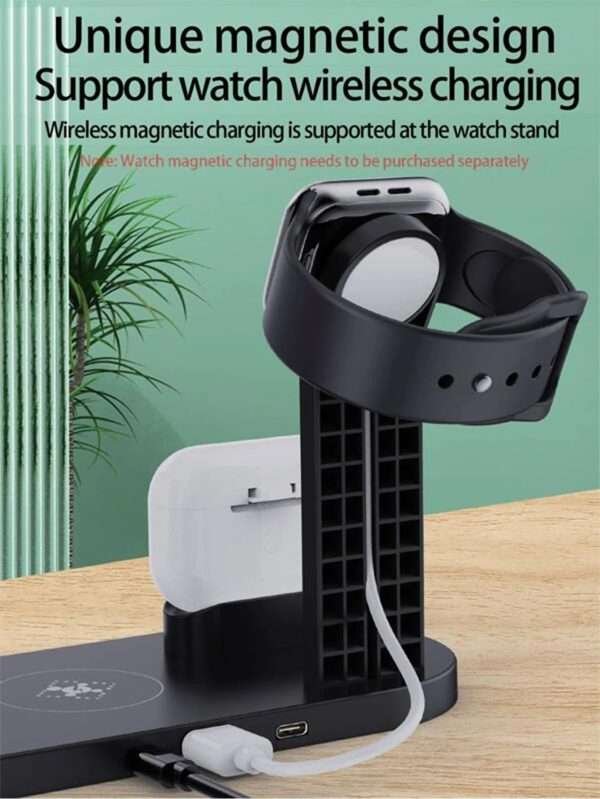 6 in 1 Multi-Function Wireless Charging Station for iPhone iWatch Airpoods Samsung Huawei Xiaomi Fast Wireless Charger - Image 3