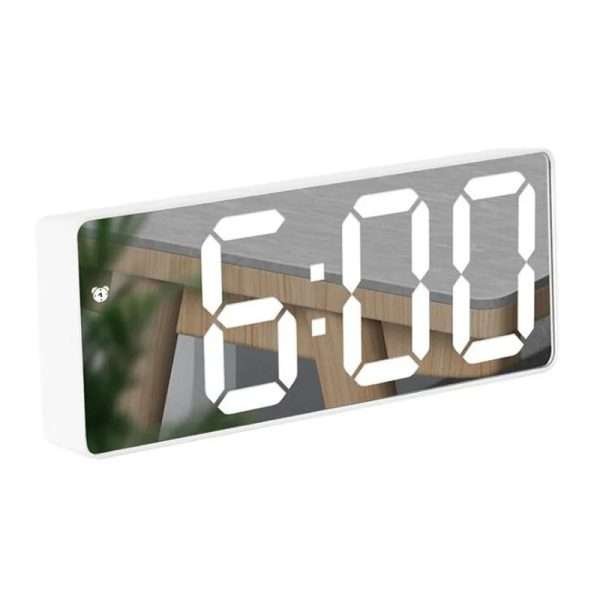 Acrylic/Mirror Digital Alarm Clock Voice Control (Powered By Battery) Table Clock Snooze Night Mode 12/24H Electronic LED Clocks - Image 7