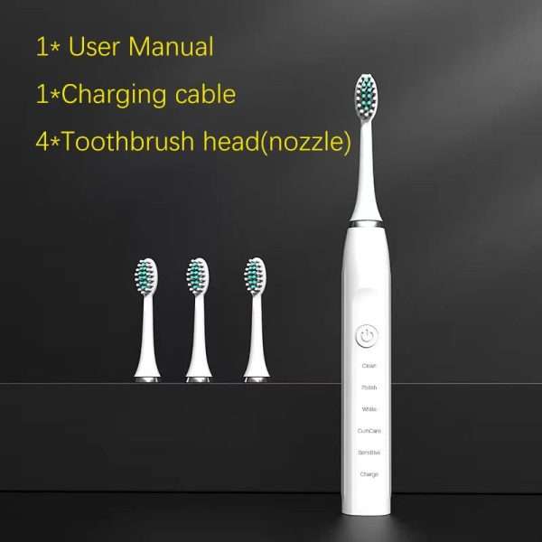 Adults Sonic Electric Toothbrush for Timer Teeth Ultrasonic Automatic Vibrator Whitening IPX7 Waterproof 4 Brush Head USB Type - Image 19