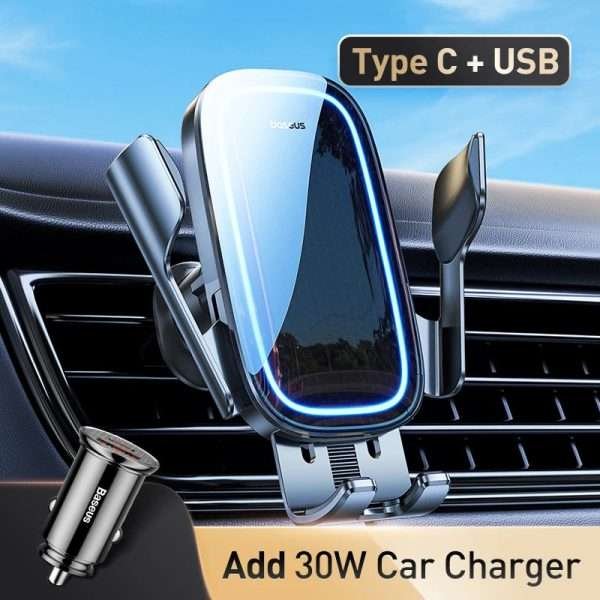 Automatic Alignment Car Phone Holder Wireless Charger For Samsung iPhone Xiaomi Phone Holder Car Holder Air Vent Holder - Image 6