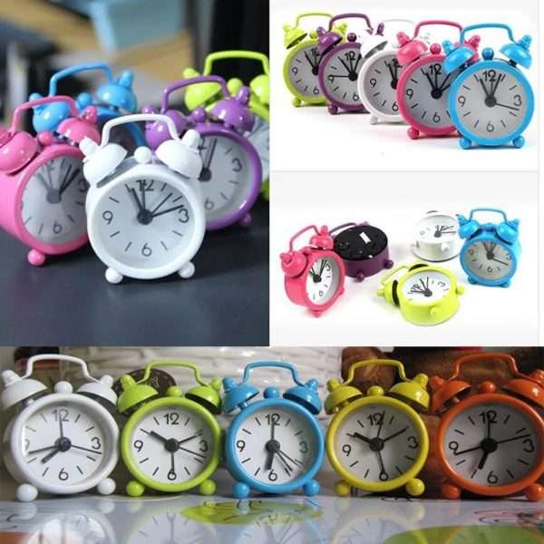 Creative Cute Mini Metal Small Alarm Clock Electronic Small Alarm Clock 6.3x2x4.3cm - Image 2