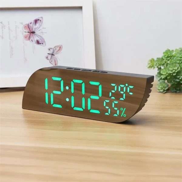 Digital Alarm Clock Temperature Humidity Date 3 Alarms 2 Display Mode Unlimited Snooze