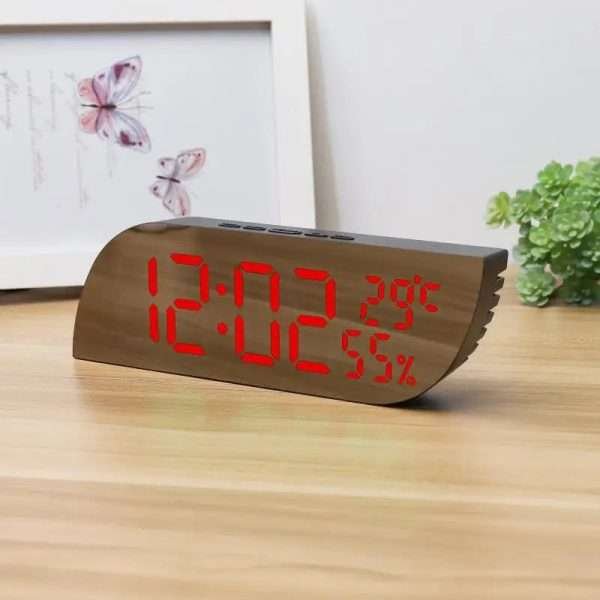 Digital Alarm Clock Temperature Humidity Date 3 Alarms 2 Display Mode Unlimited Snooze - Image 8