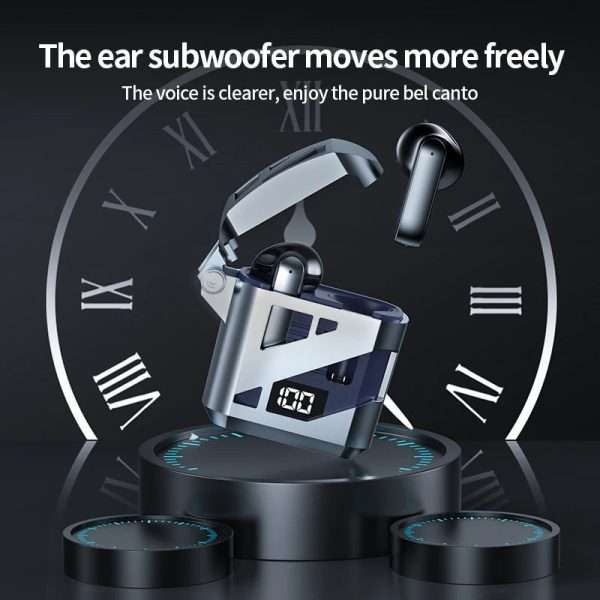 GT02 Bluetooth 5.3 TWS Wireless Headphones Active Noise Canceling Mechanical Style Gaming Headset HiFi Earphones