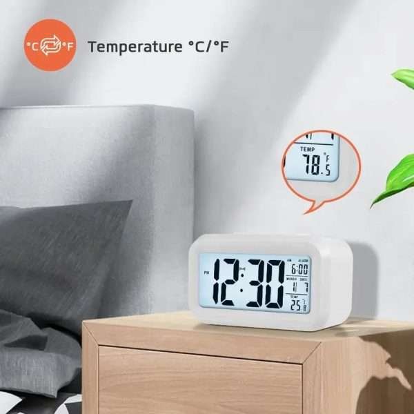 LCD Digital Alarm Clock With Indoor Temperature - Image 2