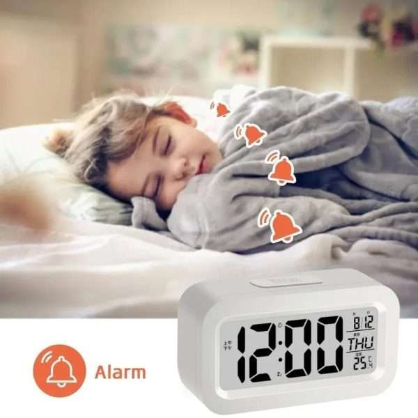 LCD Digital Alarm Clock With Indoor Temperature - Image 4