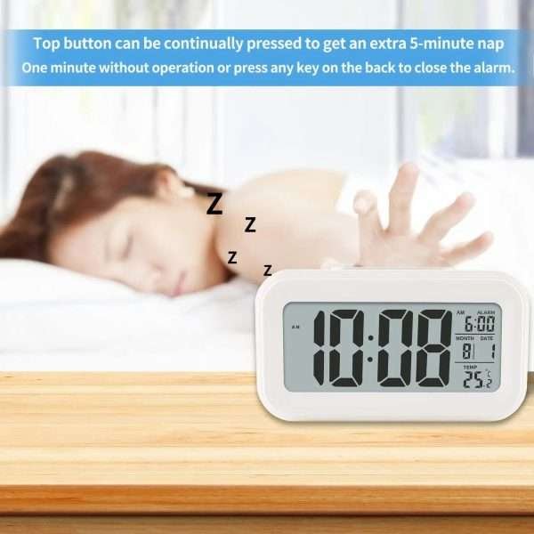 LCD Digital Alarm Clock With Indoor Temperature - Image 5