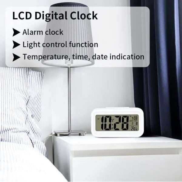 LCD Digital Alarm Clock With Indoor Temperature - Image 6