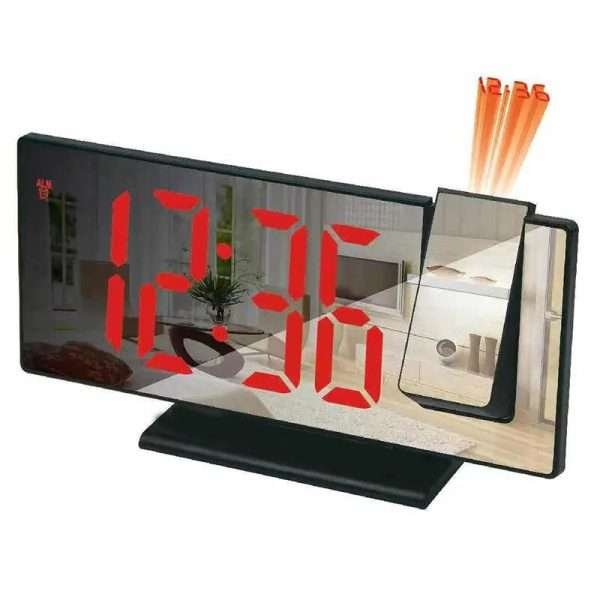 LED Digital Alarm Clock Bedroom Electric Alarm Clock with Projection FM Radio Time Projector Bedroom Bedside Clock - Image 9