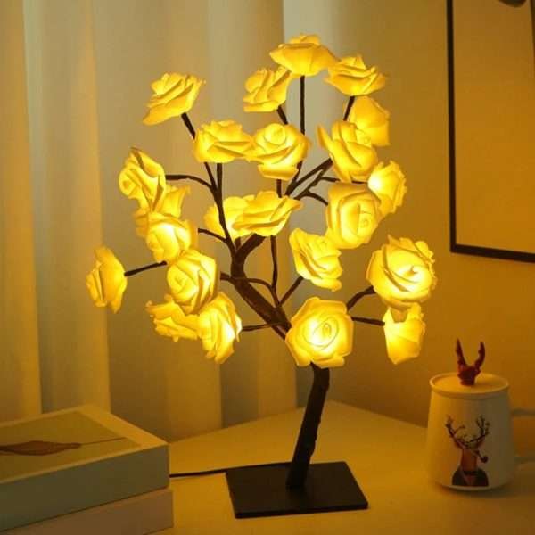 LED Table Lamp Rose Flower Tree USB LED Table Night Light