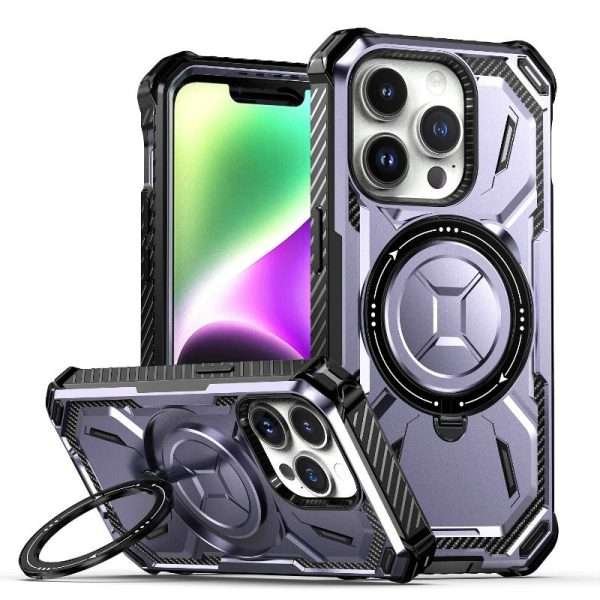 MagSafe Magnetic Shock Absorption Full Body Phone Case With 360° Rotatable Kickstand For iPhone - Image 8