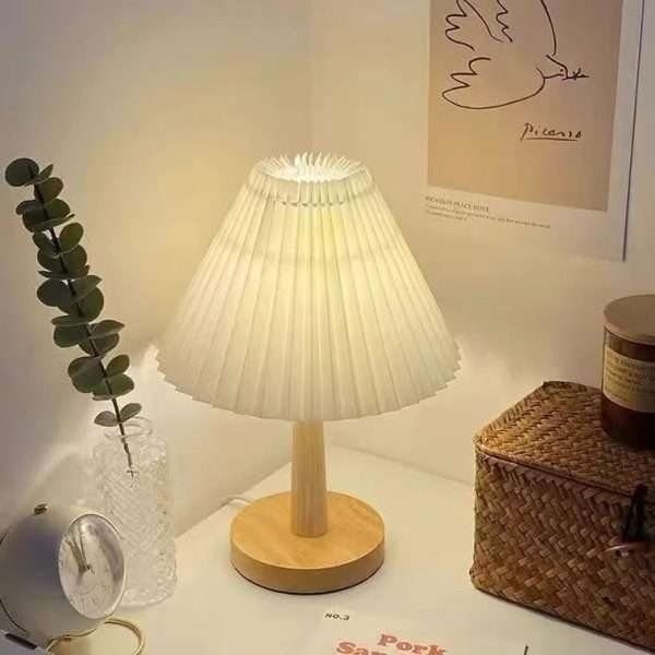 Nordic Pleated Table Lamp DIY Foldable 5V USB 220V Art Atmosphere Bedroom Bedside Night Light Home Decorate - Image 7