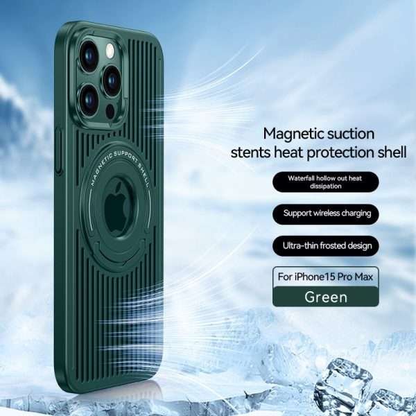 Magnetic Heat Dissipation Phone Case With Hidden Stand Ring Holder For IPhone - Image 10