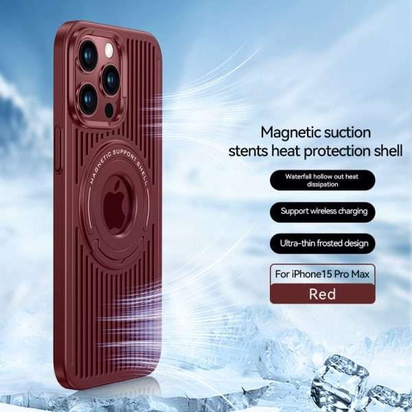 Magnetic Heat Dissipation Phone Case With Hidden Stand Ring Holder For IPhone - Image 11