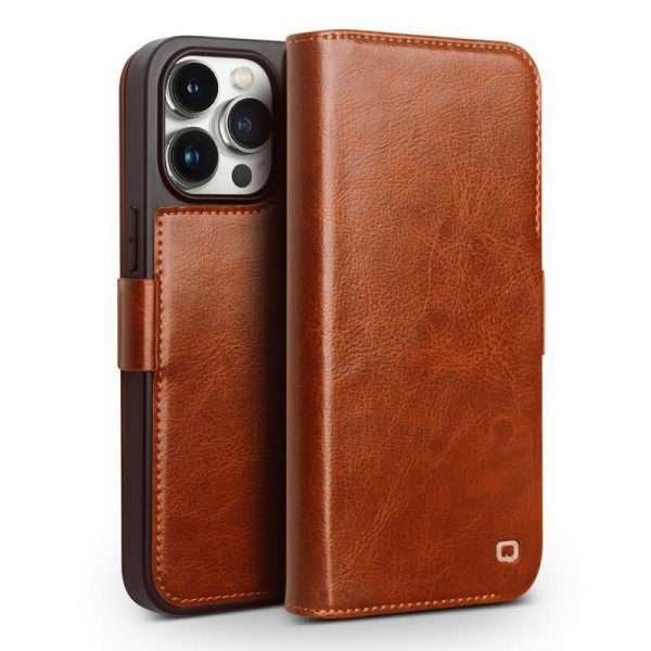 Genuine Leather Flip Phone Case With Card Slots For iPhone - Image 4