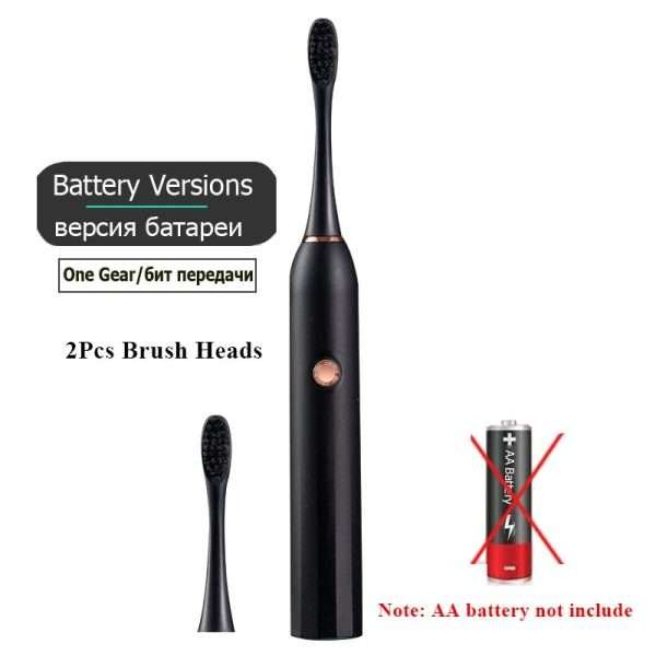 Rechargeable Electric Toothbrush Black White Sonic Remove Tartar Oral Hygiene IPX7 Waterproof with Replacement Head Gift Aldult - Image 7