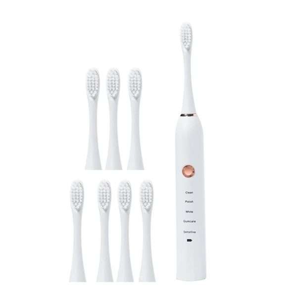 Rechargeable Electric Toothbrush Black White Sonic Remove Tartar Oral Hygiene IPX7 Waterproof with Replacement Head Gift Aldult - Image 20