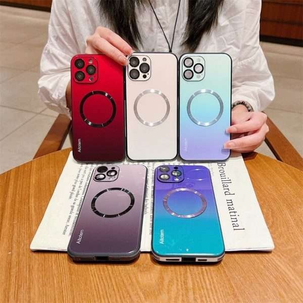 Gradient Magnetic Glass Phone Case for iPhone