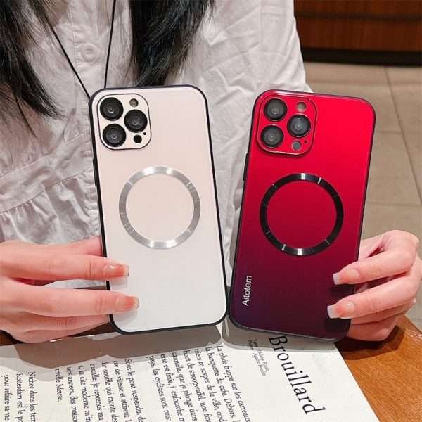 Gradient Magnetic Glass Phone Case for iPhone - Image 4