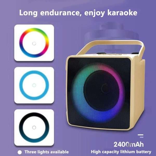 Wireless Karaoke Machine Bluetooth Music MP3 Player With Dual Wireless Microphones Adults Kids Home KTV Player - Image 6