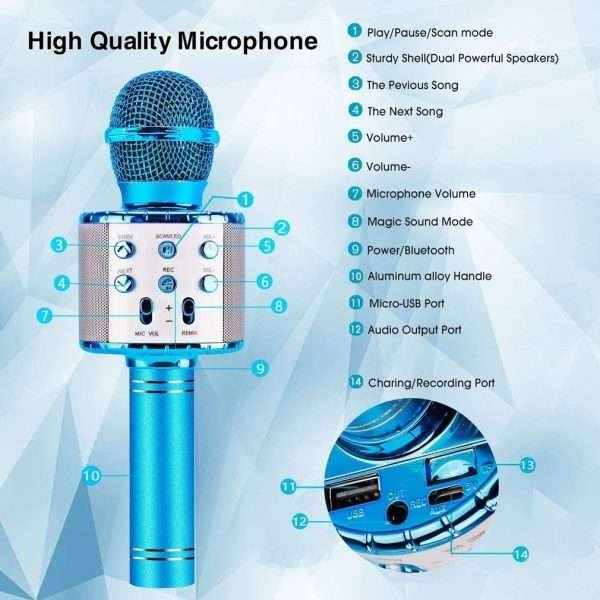 Wireless Mic Handheld Microphone KTV USB Player Professional Speaker Portable Karaoke Christmas Recording Home Party Microphone - Image 5