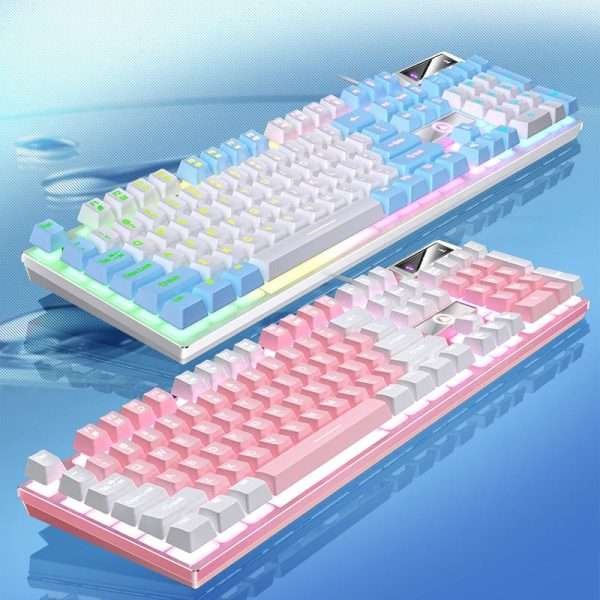 YINDIAO Keyboard Gaming Wired Laptop Desktops PC Computer Office Accessories Low Profile Gamer Keyboards With Numpad