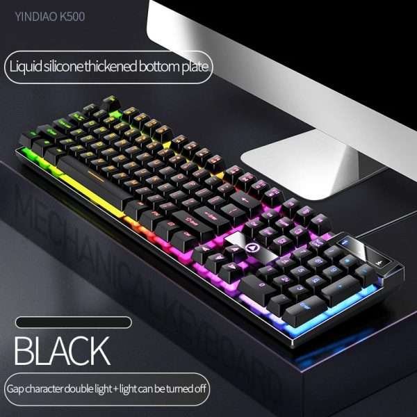 YINDIAO Keyboard Gaming Wired Laptop Desktops PC Computer Office Accessories Low Profile Gamer Keyboards With Numpad - Image 9